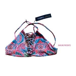 Gypsy 05 Sand Halter Bikini Swimsuit Top Women Color Multi Size XS